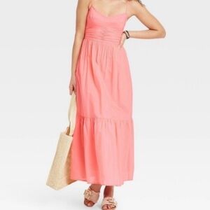Universal Thread Women's Universal Thread Coral Pink Maxi Sleeveless Sundress